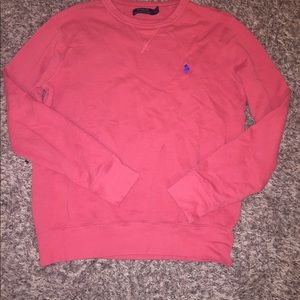 Red polo crew neck